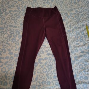 Burgundy High-Waisted Leggings